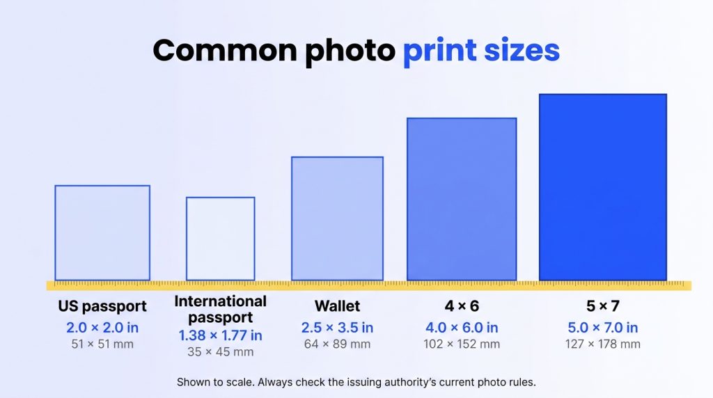 A printed 4 by 6 inch photo laid beside a ruler showing the exact printed size