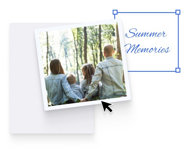 A photo placed on the canvas with a text label